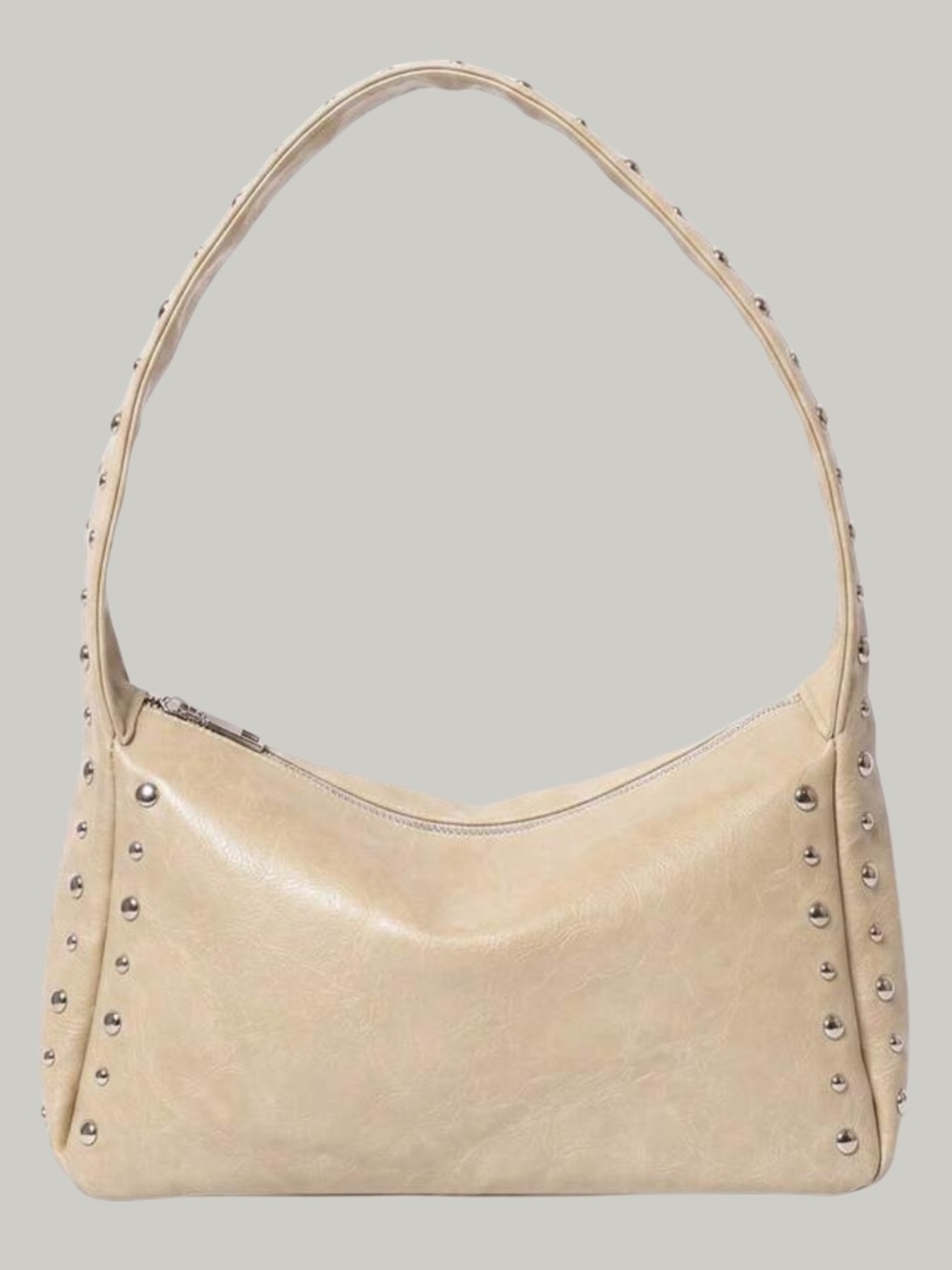 LIKE NEW Studded Cream Shoulder Bag